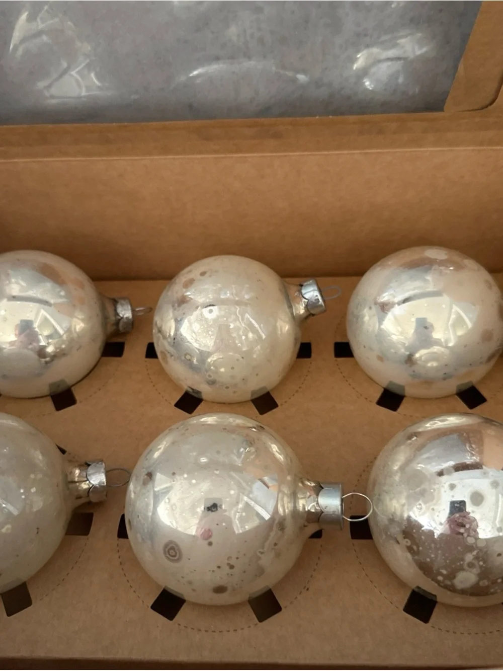 12 vintage Mercury glass ornaments gold silver